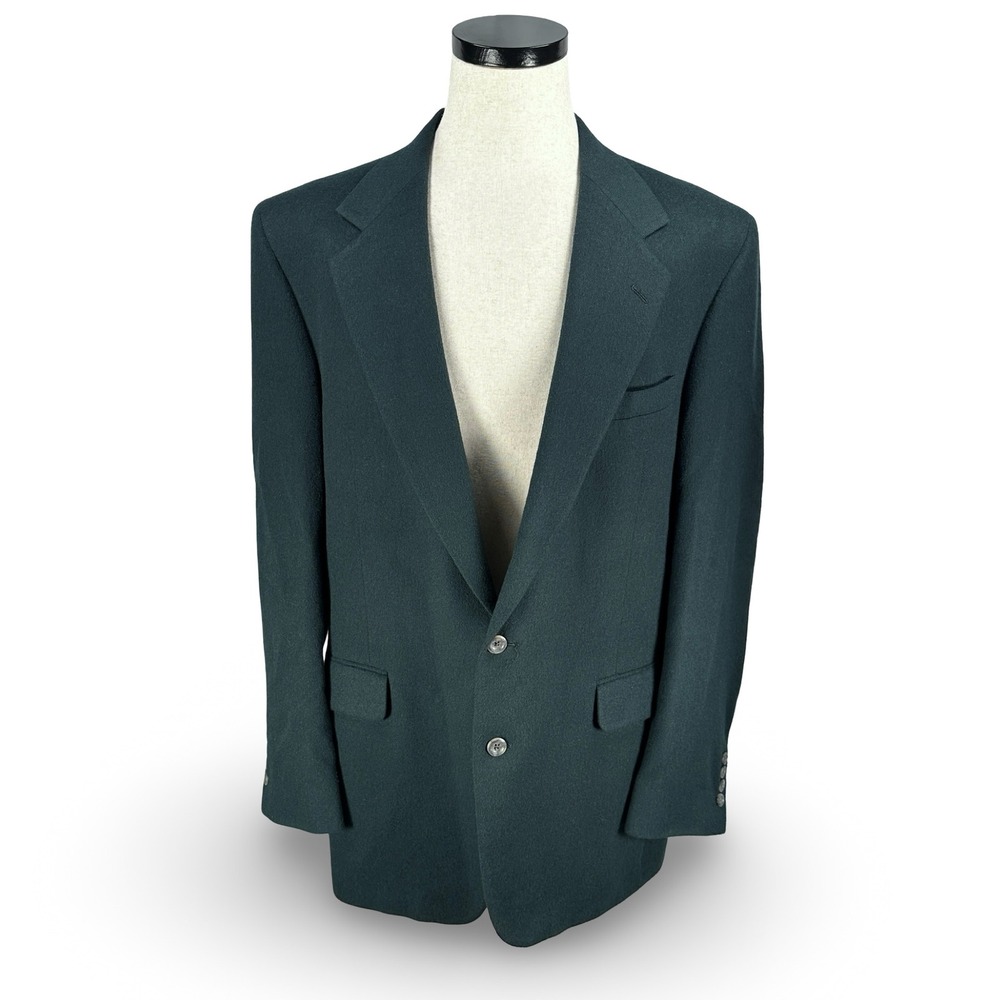 Nordstrom Loro Piana Mens 44 EX-L Dark Green 100% Worsted Camelhair Blazer Coat